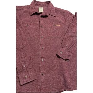 Dickies‎ Flannel Shirt SZ Large Heavyweight Button Up Maroon Gorpcore